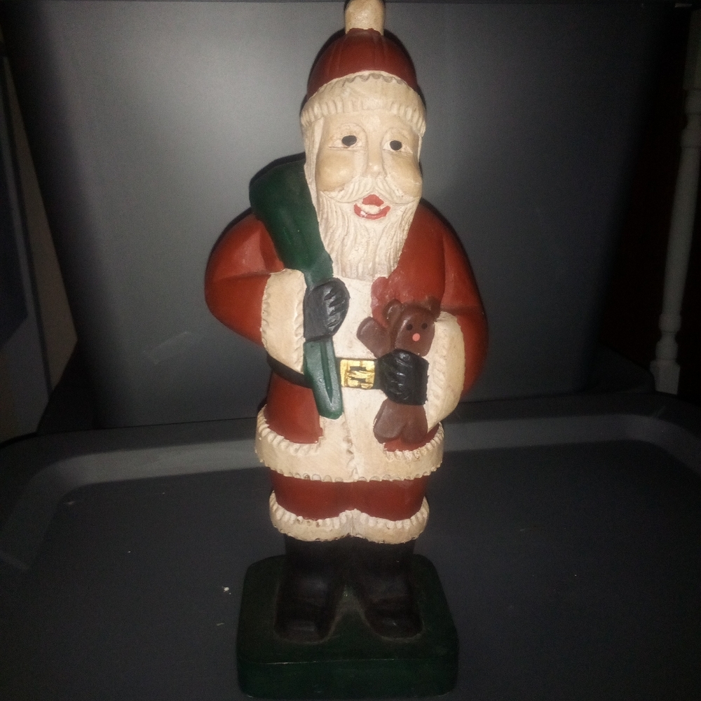Beautiful country handpainted wood santa